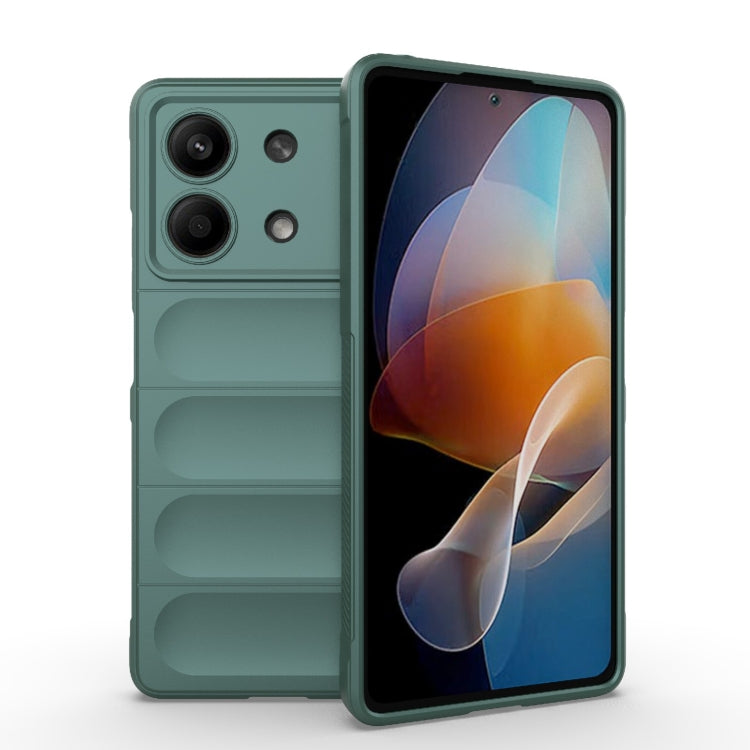 For Xiaomi Redmi Note 13R Pro 5G Magic Shield TPU + Flannel Phone Case(Dark Green) - Xiaomi Cases by buy2fix | Online Shopping UK | buy2fix