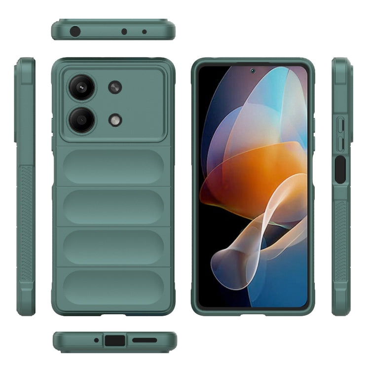 For Xiaomi Redmi Note 13R Pro 5G Magic Shield TPU + Flannel Phone Case(Dark Green) - Xiaomi Cases by buy2fix | Online Shopping UK | buy2fix