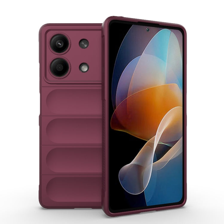 For Xiaomi Redmi Note 13R Pro 5G Magic Shield TPU + Flannel Phone Case(Wine Red) - Xiaomi Cases by buy2fix | Online Shopping UK | buy2fix