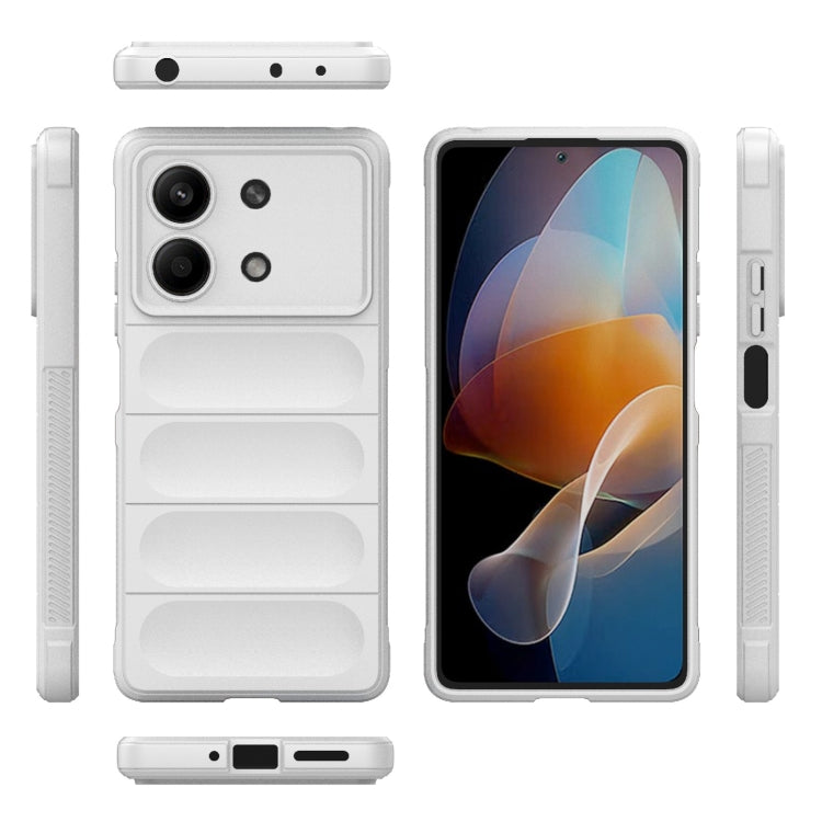 For Xiaomi Redmi Note 13R Pro 5G Magic Shield TPU + Flannel Phone Case(White) - Xiaomi Cases by buy2fix | Online Shopping UK | buy2fix