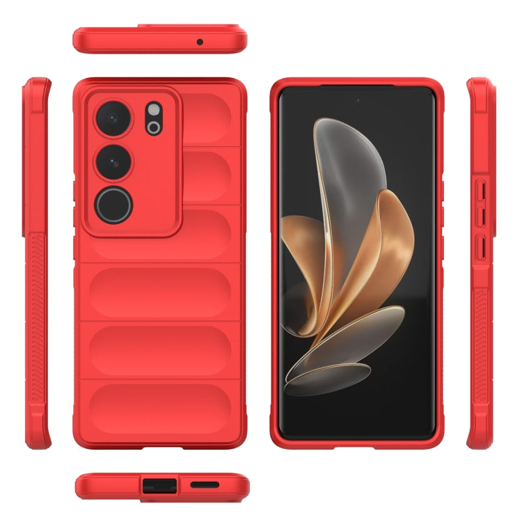 For vivo S17 Magic Shield TPU + Flannel Phone Case(Wine Red) - vivo Cases by buy2fix | Online Shopping UK | buy2fix