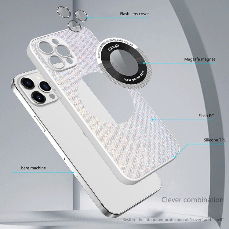 For iPhone 12 Pro Max Colorful Glitter Magnetic Magsafe TPU + PC Phone Case(White) - iPhone 12 Pro Max Cases by buy2fix | Online Shopping UK | buy2fix