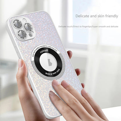 For iPhone 11 Pro Colorful Glitter Magnetic Magsafe TPU + PC Phone Case(White) - iPhone 11 Pro Cases by buy2fix | Online Shopping UK | buy2fix