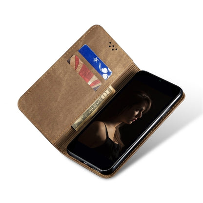 For Google Pixel 9 / 9 Pro Denim Texture Casual Style Horizontal Flip Leather Case(Khaki) - Google Cases by buy2fix | Online Shopping UK | buy2fix