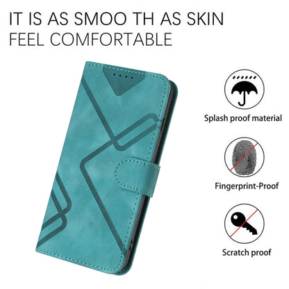 For Xiaomi Redmi K70 Line Pattern Skin Feel Leather Phone Case(Light Blue) - K70 Cases by buy2fix | Online Shopping UK | buy2fix