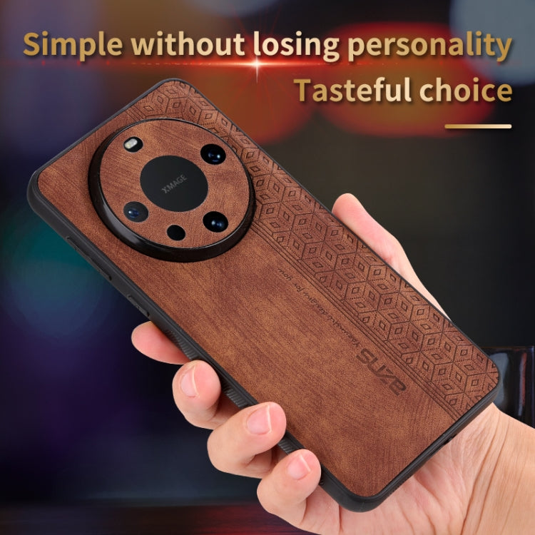 For Huawei Mate 60 Pro AZNS 3D Embossed Skin Feel Phone Case(Brown) - Huawei Cases by AZNS | Online Shopping UK | buy2fix