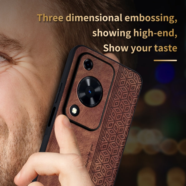 For Huawei Enjoy 70 AZNS 3D Embossed Skin Feel Phone Case(Brown) - Huawei Cases by AZNS | Online Shopping UK | buy2fix