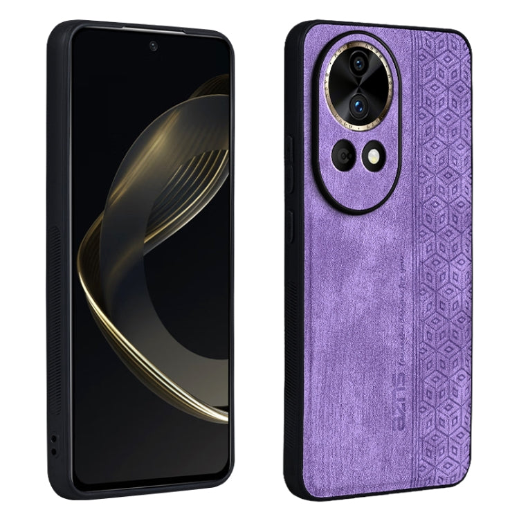 For Huawei nova 12 AZNS 3D Embossed Skin Feel Phone Case(Purple) - Huawei Cases by AZNS | Online Shopping UK | buy2fix