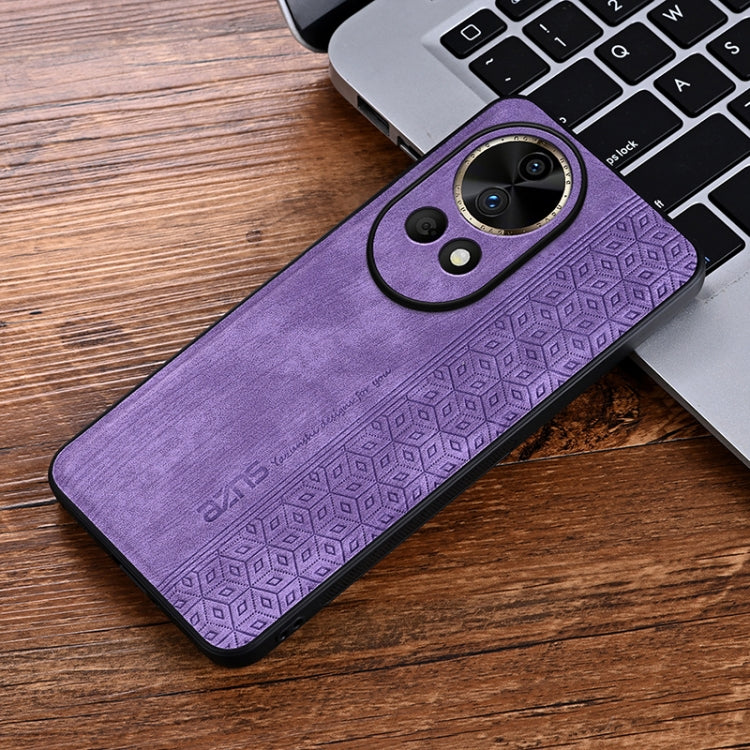 For Huawei nova 12 AZNS 3D Embossed Skin Feel Phone Case(Purple) - Huawei Cases by AZNS | Online Shopping UK | buy2fix