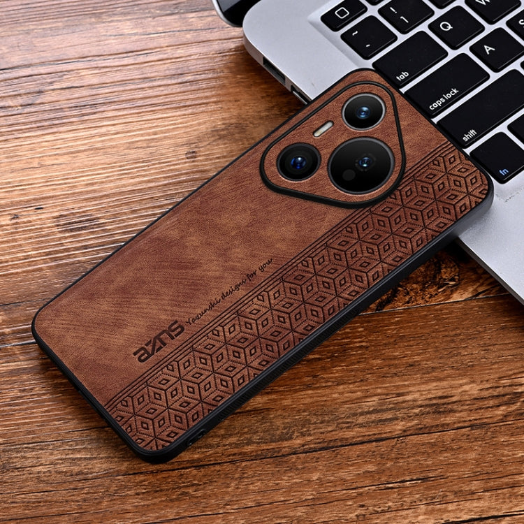 For Huawei Pura 70 AZNS 3D Embossed Skin Feel Phone Case(Brown) - Huawei Cases by AZNS | Online Shopping UK | buy2fix