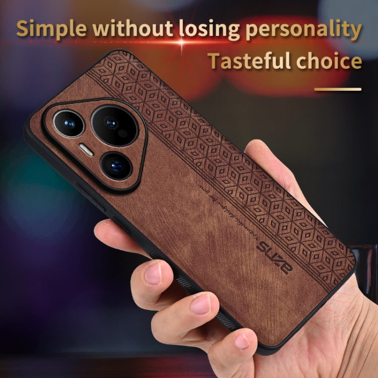 For Huawei Pura 70 AZNS 3D Embossed Skin Feel Phone Case(Brown) - Huawei Cases by AZNS | Online Shopping UK | buy2fix