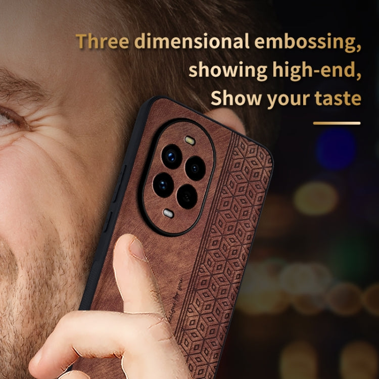 For Huawei nova 13 Pro AZNS 3D Embossed Skin Feel Phone Case(Brown) - Huawei Cases by AZNS | Online Shopping UK | buy2fix