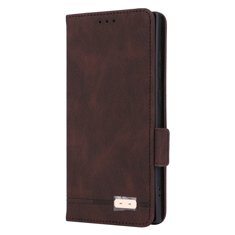 For Samsung Galaxy S24 Ultra 5G Magnetic Clasp Leather Phone Case(Brown) - Galaxy S24 Ultra 5G Cases by buy2fix | Online Shopping UK | buy2fix