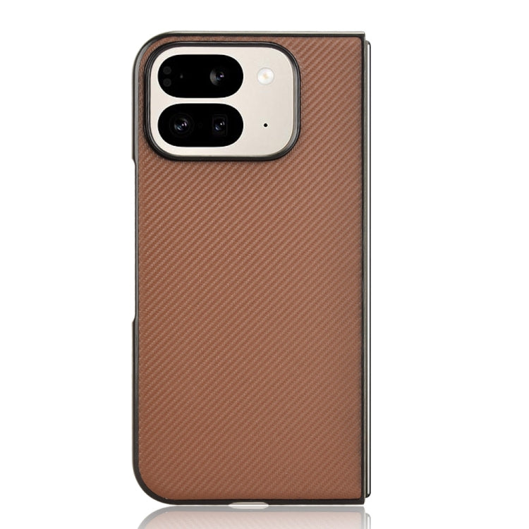 For Google Pixel 9 Pro Fold PU Leather PC Phone Case(Brown) - Google Cases by buy2fix | Online Shopping UK | buy2fix