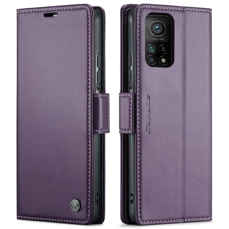 For Xiaomi Mi 10T 5G／10T Pro 5G CaseMe 023 Butterfly Buckle Litchi Texture RFID Anti-theft Leather Phone Case(Pearly Purple) - Xiaomi Cases by CaseMe | Online Shopping UK | buy2fix