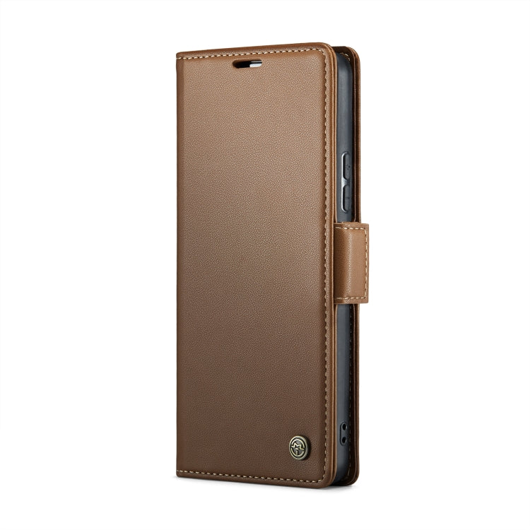 For Xiaomi Poco X6 5G CaseMe 023 Butterfly Buckle Litchi Texture RFID Anti-theft Leather Phone Case(Brown) - Xiaomi Cases by CaseMe | Online Shopping UK | buy2fix