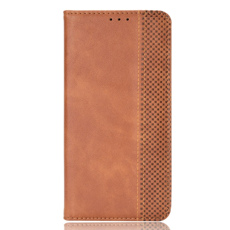 For Samsung Galaxy S23 FE 5G Magnetic Buckle Retro Texture Leather Phone Case(Brown) - Galaxy S23 FE 5G Cases by buy2fix | Online Shopping UK | buy2fix