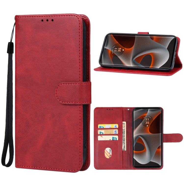 For Motorola Edge 50 Pro Leather Phone Case(Red) - Motorola Cases by buy2fix | Online Shopping UK | buy2fix