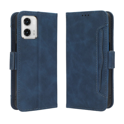 For Motorola Moto G 5G 2023 Skin Feel Calf Texture Card Slots Leather Phone Case(Blue) - Motorola Cases by buy2fix | Online Shopping UK | buy2fix