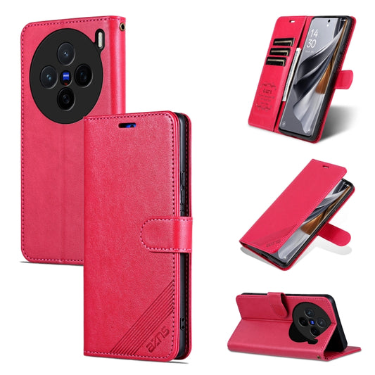 For vivo X200 AZNS Sheepskin Texture Flip Leather Phone Case(Red) - X200 Cases by AZNS | Online Shopping UK | buy2fix