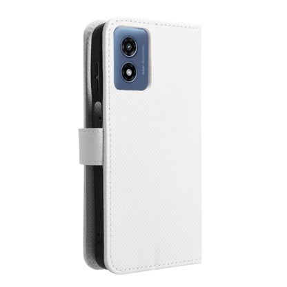 For Motorola Moto G Play 4G 2024 Diamond Texture Leather Phone Case(White) - Motorola Cases by buy2fix | Online Shopping UK | buy2fix