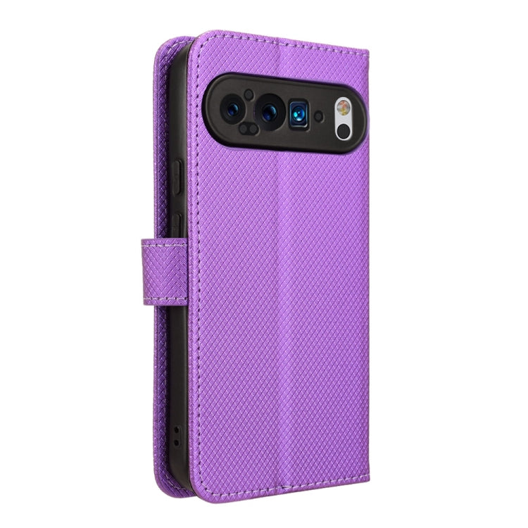 For Google Pixel 9 Pro Diamond Texture Leather Phone Case(Purple) - Google Cases by buy2fix | Online Shopping UK | buy2fix