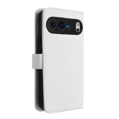 For Google Pixel 9 Diamond Texture Leather Phone Case(White) - Google Cases by buy2fix | Online Shopping UK | buy2fix