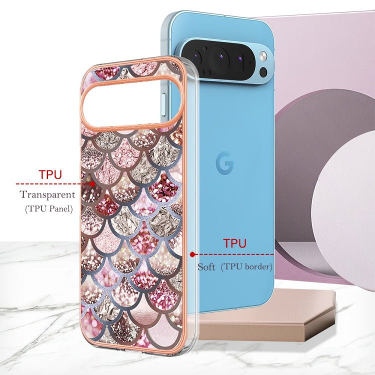 For Google Pixel 9 Pro XL Electroplating IMD TPU Phone Case(Pink Scales) - Google Cases by buy2fix | Online Shopping UK | buy2fix