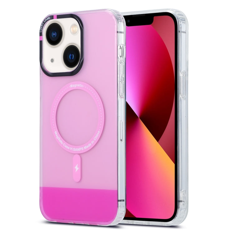 For iPhone 13 PC + TPU IMD MagSafe Magnetic Phone Case(Pink) - iPhone 13 Cases by buy2fix | Online Shopping UK | buy2fix