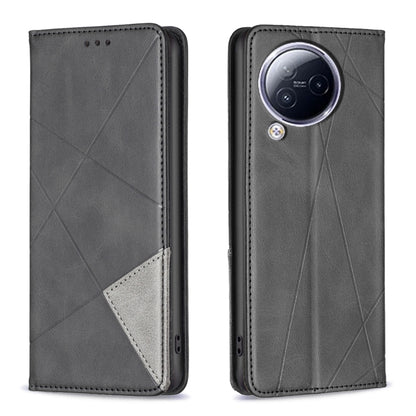 For Xiaomi Civi 3 5G Rhombus Texture Magnetic Leather Phone Case(Black) - Xiaomi Cases by buy2fix | Online Shopping UK | buy2fix