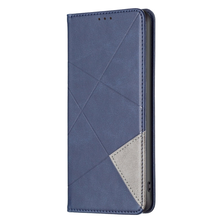 For Xiaomi Redmi 13C Rhombus Texture Magnetic Leather Phone Case(Blue) - 13C Cases by buy2fix | Online Shopping UK | buy2fix