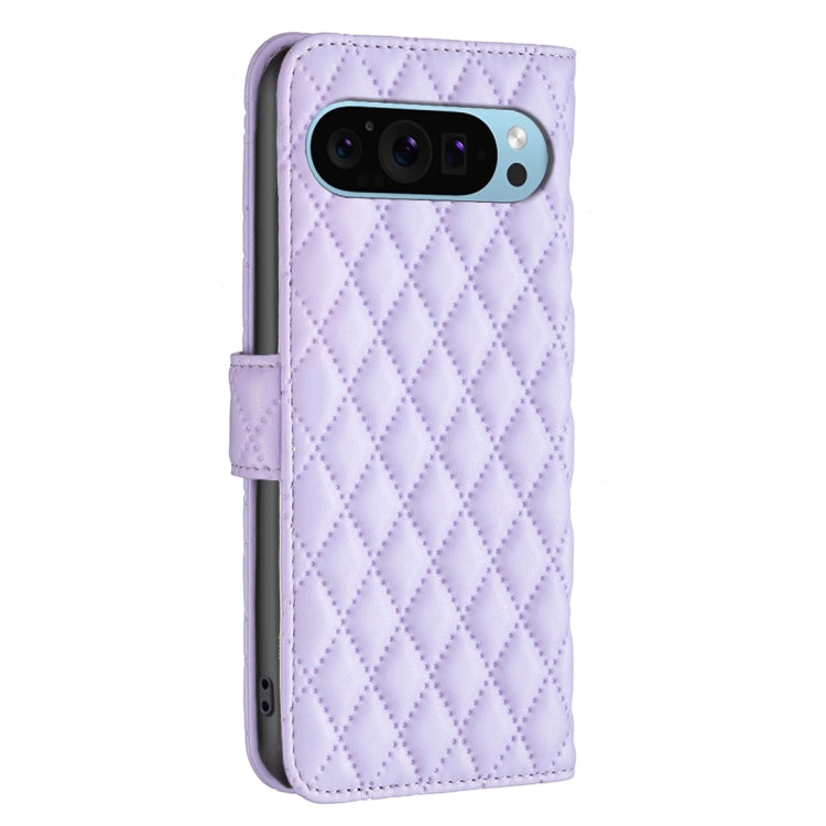 For Google Pixel 9 Pro Diamond Lattice Wallet Leather Flip Phone Case(Purple) - Google Cases by buy2fix | Online Shopping UK | buy2fix