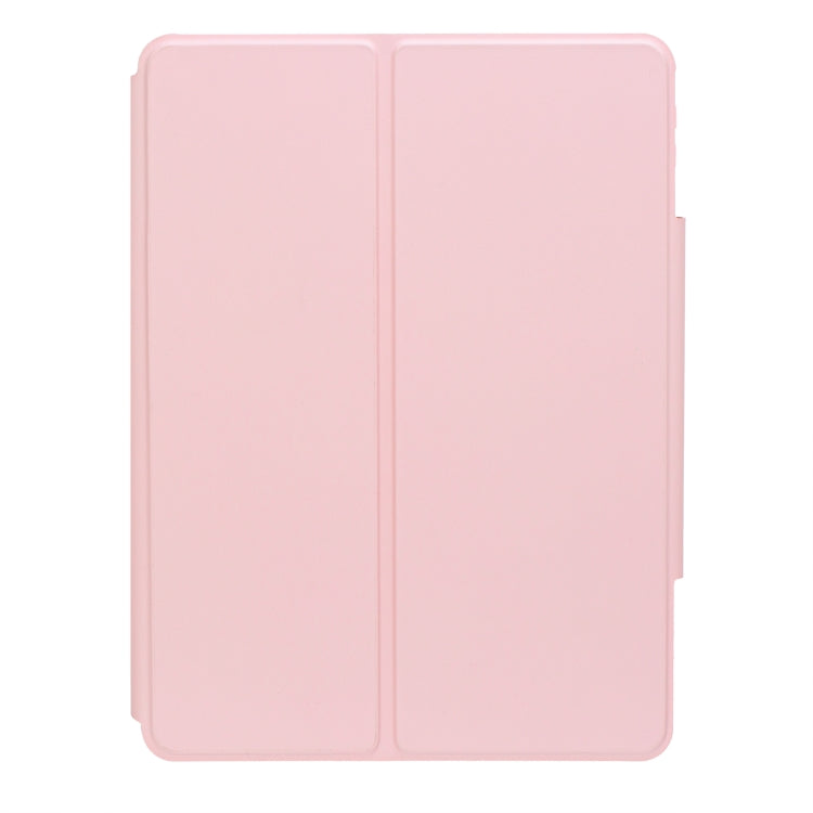 For iPad 10th Gen 10.9 2022 F10B-A 360 Rotation Acrylic Transparent Bluetooth Keyboard Leather Case With Touch Control(Pink) - Universal by buy2fix | Online Shopping UK | buy2fix