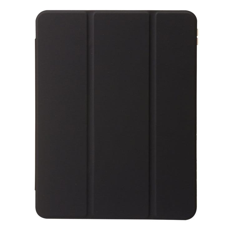 For iPad Pro 11 2024 Clear Acrylic 3-Fold Leather Tablet Case(Black) - iPad Pro 11 2024 Cases by buy2fix | Online Shopping UK | buy2fix