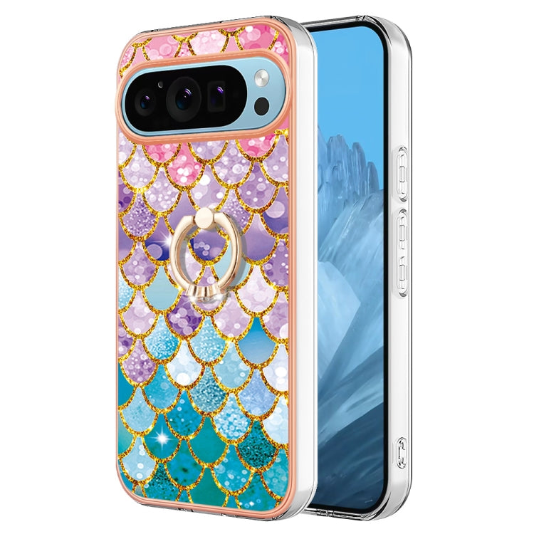 For Google Pixel 9 Pro XL Electroplating IMD TPU Phone Case with Ring(Colorful Scales) - Google Cases by buy2fix | Online Shopping UK | buy2fix