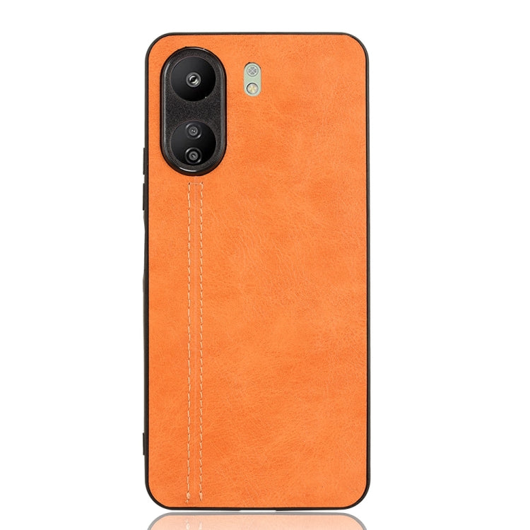 For Xiaomi Redmi 13C 4G / Poco C65 Sewing Cow Pattern Skin PC + PU + TPU Phone Case(Orange) - 13C Cases by buy2fix | Online Shopping UK | buy2fix