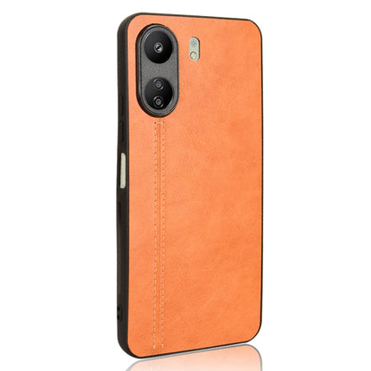 For Xiaomi Redmi 13C 4G / Poco C65 Sewing Cow Pattern Skin PC + PU + TPU Phone Case(Orange) - 13C Cases by buy2fix | Online Shopping UK | buy2fix