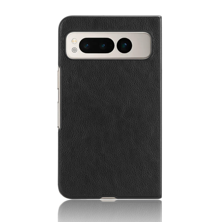 For Google Pixel Fold Litchi Texture Back Cover Phone Case(Black) - Google Cases by buy2fix | Online Shopping UK | buy2fix