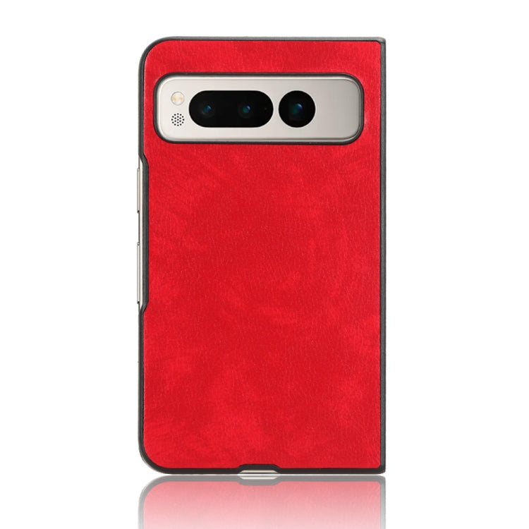 For Google Pixel Fold Litchi Texture Back Cover Phone Case(Red) - Google Cases by buy2fix | Online Shopping UK | buy2fix