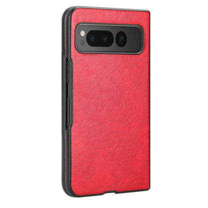 For Google Pixel Fold Litchi Texture Back Cover Phone Case(Red) - Google Cases by buy2fix | Online Shopping UK | buy2fix