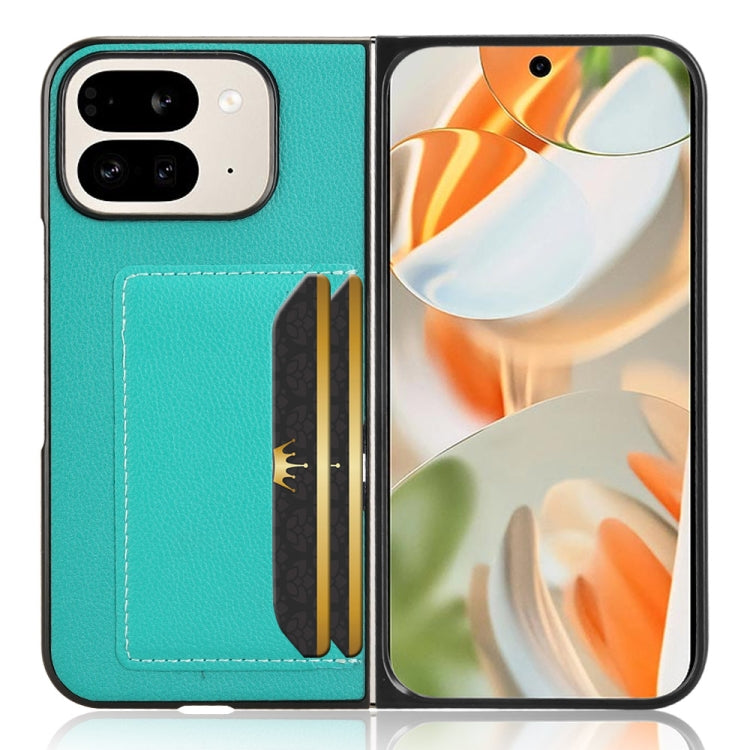 For Google Pixel 9 Pro Fold Litchi Texture Card Slots Back Cover Phone Case(Green) - Google Cases by buy2fix | Online Shopping UK | buy2fix