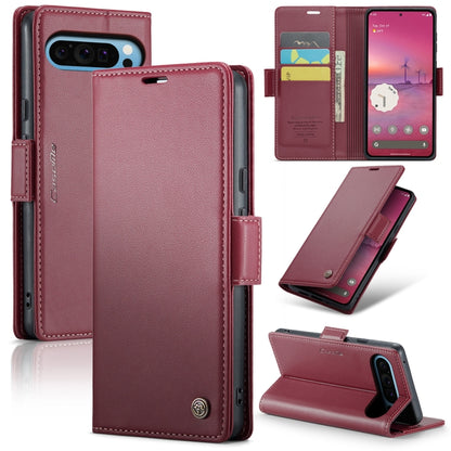 For Google Pixel 9 Pro XL CaseMe 023 Butterfly Buckle Litchi Texture RFID Anti-theft Leather Phone Case(Wine Red) - Google Cases by CaseMe | Online Shopping UK | buy2fix