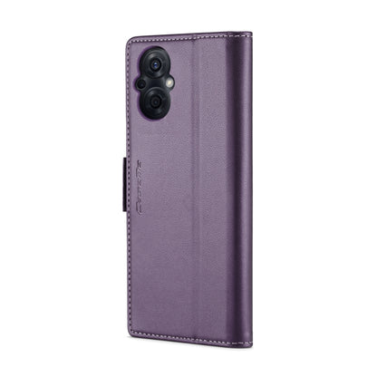 For OPPO Reno7 Z Global/Reno7 Lite Global CaseMe 023 Butterfly Buckle Litchi Texture RFID Anti-theft Leather Phone Case(Pearly Purple) - OPPO Cases by CaseMe | Online Shopping UK | buy2fix