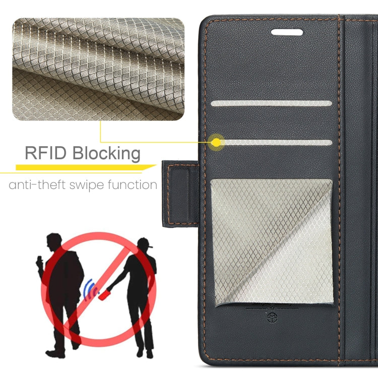 For OPPO A78 4G CaseMe 023 Butterfly Buckle Litchi Texture RFID Anti-theft Leather Phone Case(Black) - OPPO Cases by CaseMe | Online Shopping UK | buy2fix