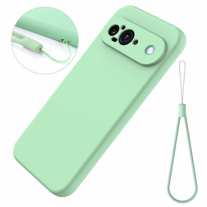 For Google Pixel 9 Pure Color Liquid Silicone Shockproof Phone Case(Green) - Google Cases by buy2fix | Online Shopping UK | buy2fix