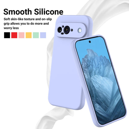 For Google Pixel 9 Pure Color Liquid Silicone Shockproof Phone Case(Purple) - Google Cases by buy2fix | Online Shopping UK | buy2fix