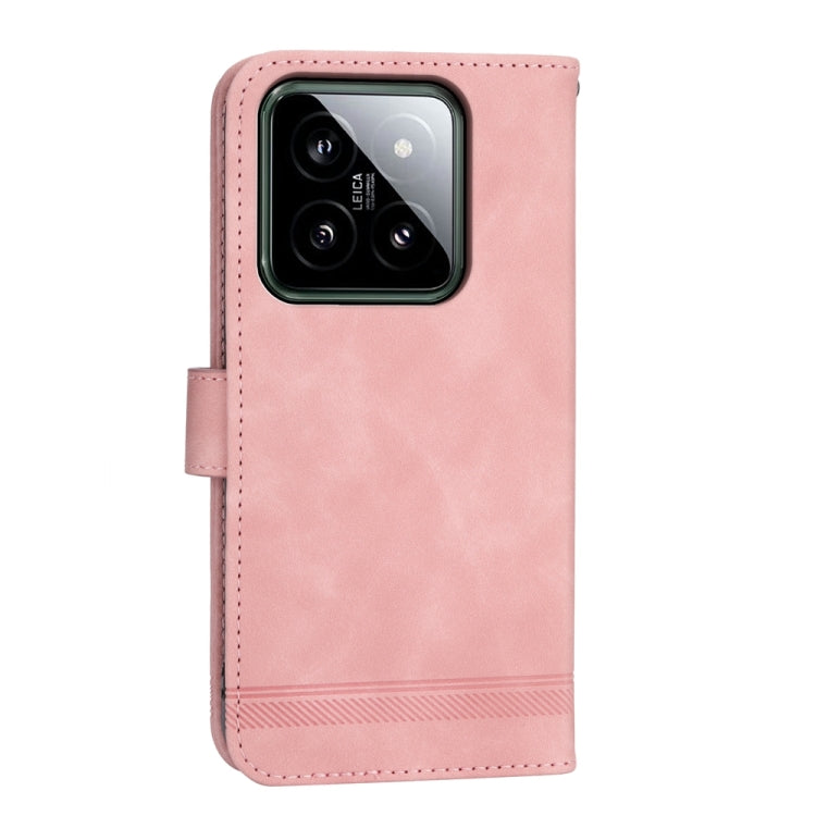 For Xiaomi 14 Dierfeng Dream Line TPU + PU Leather Phone Case(Pink) - 14 Cases by buy2fix | Online Shopping UK | buy2fix