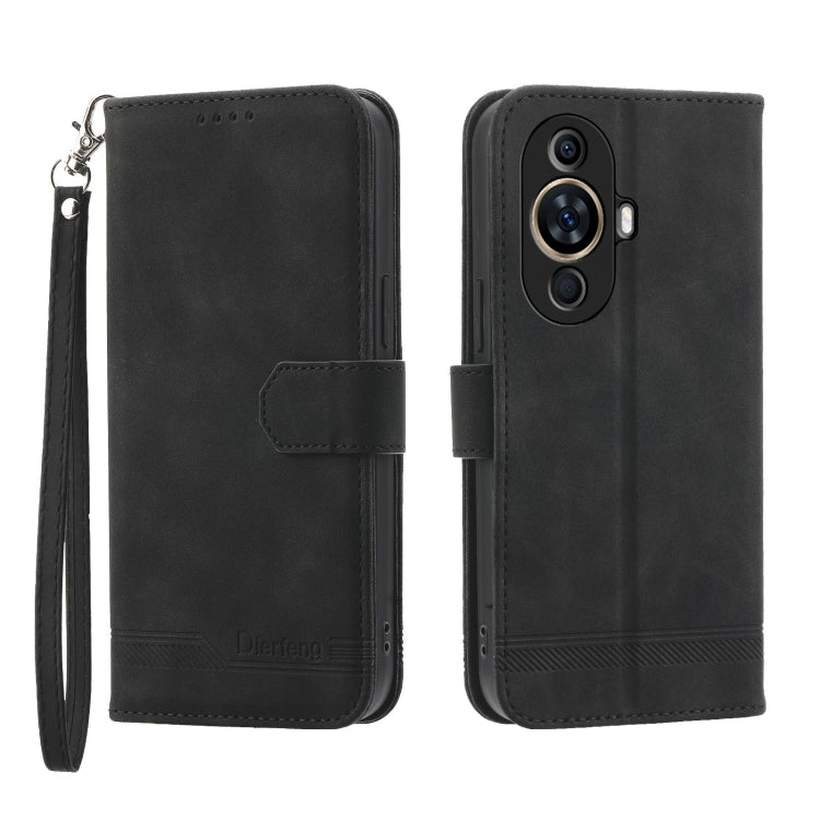 For Huawei nova 11 Dierfeng Dream Line TPU + PU Leather Phone Case(Black) - Huawei Cases by buy2fix | Online Shopping UK | buy2fix