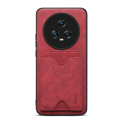 For Honor Magic5 5G Denior PU Back Cover Card Slot Holder Phone Case(Red) - Honor Cases by Denior | Online Shopping UK | buy2fix