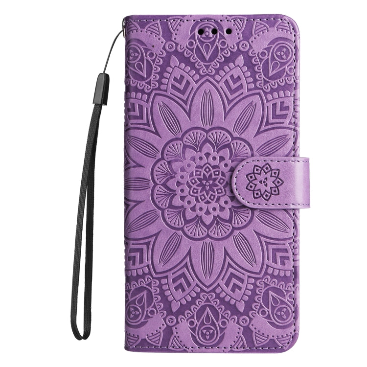 For Xiaomi Redmi K70 / K70 Pro Embossed Sunflower Leather Phone Case(Purple) - K70 Pro Cases by buy2fix | Online Shopping UK | buy2fix